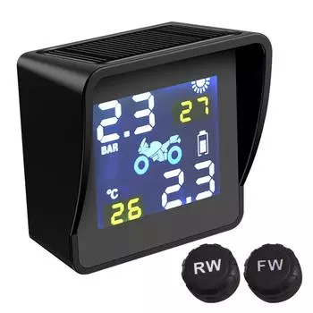 High-quality Solar Charging TPMS Wireless Tire Pressure Temperature Monitoring Alarm System Motorcycle Replacement Parts 1