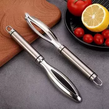 High-quality Stainless Steel Double-row Tooth Fish Scale Planer To Scrape Fish Scales By Hand. Kitchen Accessories
