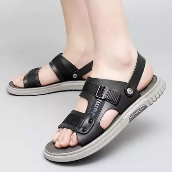 High Quality Summer Men Beach Sandals Outdoor Comfortable Hiking Trekking Shoes Men s Outdoor Breathable Sandals and Slippers 38 чёрный