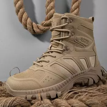 High-quality Training Boots Mountaineering Boots Winter Desert Hiking Shoes Men s Non-Slip Waterproof Outdoor Warm Leather Boots 39 чёрный