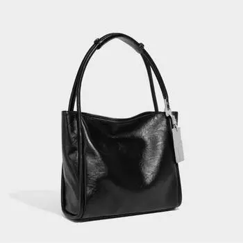 High Sense Fashion Large Capacity Tote Bag Niche Design Commuter Shoulder Underarm Bag чёрный