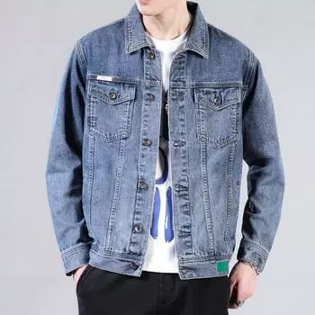 High Street Trendy Brand Denim Jacket Men s Autumn New Loose Jacket Men s Autumn Hong Kong Style Ruffian Handsome Casual Top M