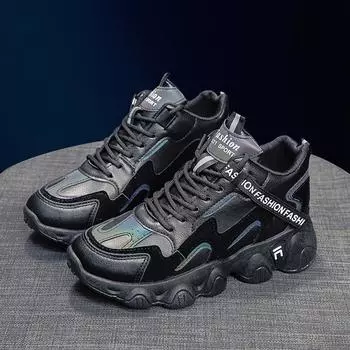 High-top dad shoes women s versatile non-slip women s shoes new spring and autumn height-increasing sports and leisure shoes 35