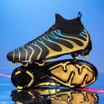 High-top football shoes AG long nails TF broken nails boys and teenagers students older children adult lawn game training shoes 35