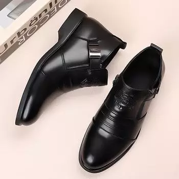 High Top Men Shoes Autumn Men s Casual Leather Shoes Double Sided Zippered Boots Man Chelsea Boots 38