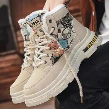 High Top Winter Shoes Man Warm Cold Proof New in Snow Boots for Men Fleece Fur Quality Waterproof Outdoor Hiking Work Brands 39