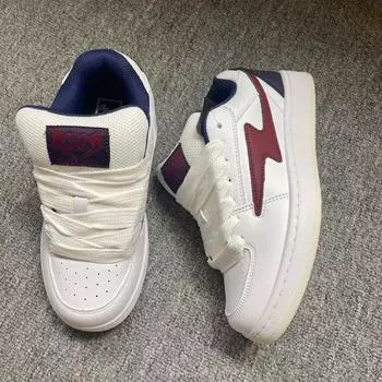 High-value lightning shoes children s original design mandarin duck letter bread shoes couple s retro heightening skateboard shoes tide 35