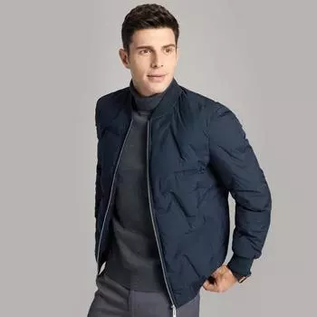 High Velvet Men s Winter Thickened Warm Baseball Collar Jacket Jacket Down Jacket Top Men s Clothing M чёрный