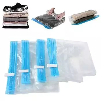 Highcapacity Clothes Vacuum Storage Bags Household Dust Moisture-proof Storage Hand-rolled Vacuuming Compression Bag Space Saver 35x50cm