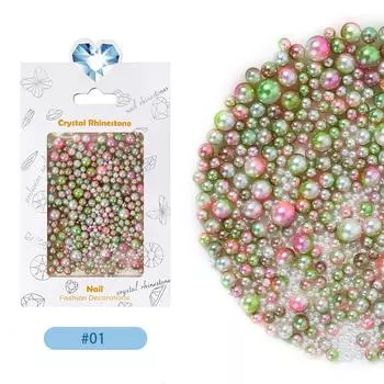 Highlight Symphony Nail Art Pearl Set 1.5-6 Mm Mixed Abs Non-Porous Round Diy Handmade Nail Art Jewelry