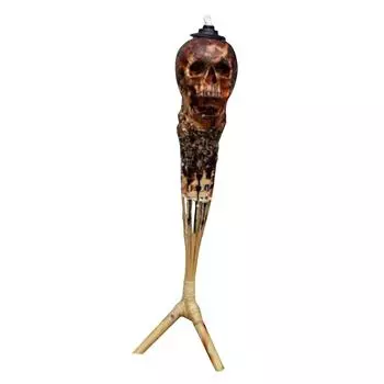 Highlighting A Macabre Head, This Torch Doubles As Eerie Decor And A Fire - Breathing Centerpiece. It With To Ignite, Casting Flickering Shad One Size