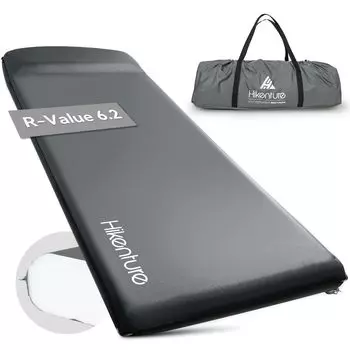 HIKENTURE Inflator Mat Value Camping Extra Thick Air Mat с наружным бесконечным спальным ковриком с инструкцией по установке и сумкой для хранения темно-серого
