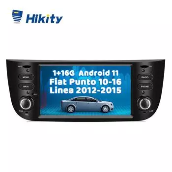 Hikity 1 + 16G Android 11,0 2 Din 6,2 Автомагнитола для Fiat Punto 2010-2016/Linea 2012-2015 Carplay Android Auto Hi-Fi GPS Wi-Fi AHD Bluetooth FM