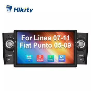 HIkity 1 + 16G Android 11,0 2 Din 7 Автомагнитола для Fiat Punto 2005-2009/Linea 2007-2011 Carplay Android Auto Hi-Fi GPS Wi-Fi AHD Bluetooth FM