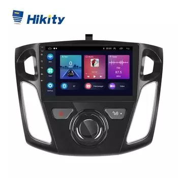 Hikity 1 + 16G Android 11 2 Din 9-дюймовый автомобильный радиоприемник для Ford Focus 2012-2017 Carplay Android Auto GPS WIFI Bluetooth FM RDS эквалайзер заднего вида Without Camera