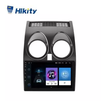 Hikity 1 + 16G Android 9,0 2 Din 9-дюймовый автомобильный радиоприемник для Nissan Qashqai J10 2006-2016 GPS Wi-Fi Зеркальная связь Bluetooth FM USB вид сзади With 4 led camera