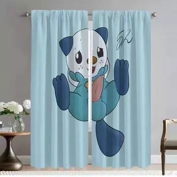 Himitsu No Cocotama Kitchen Curtains for Camera Curtains Child Room Window Curtain Shades Halloween Decoration Partition Living W50xH70cmx2pcs-CL