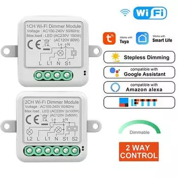 Himojo Tuya Wifi ZigBee Wireless1/2Gang Module Mini Dimmer Interrupter Remote Control Electric Circuit Smart Breaker Switch 1 Gang Wifi