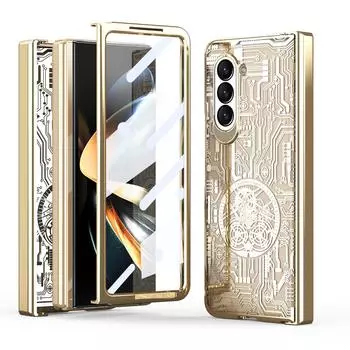 Hinge Protective Front Glass Film Case for Samsung Galaxy Z Fold 5 4 5G Fold4 Fold2 Fold5 Fold3 Fold 2 3 Full Body Covers for Galaxy Z Fold 5