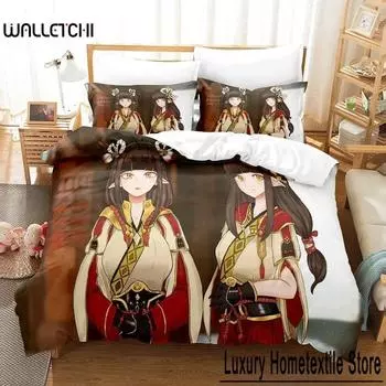 Hinoa Minoto Bedding Set Single Twin Full Queen King Size Bed Set Adult Kid Bedroom Duvetcover Sets 3D Print Anime Bed Sheet Set 70x133cm 2pcs