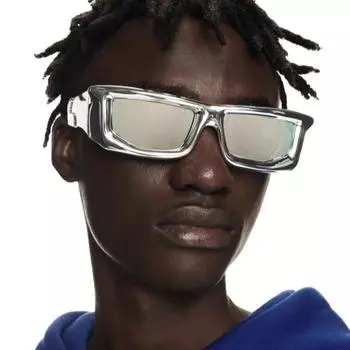 Hip-Hop Concave Sunglasses Square Sunglasses Y2K Personalized Square Cyberpunk Sunglasses as shown