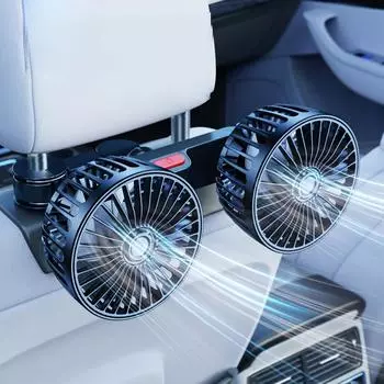 Hipacool Car Back Rear Seat Headrest USB Fan Air Cooling Fan 3 Speed Wind For Car Van Truck Kipas Kereta Home Double-Ended Fan чёрный