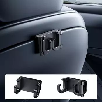 Hipacool Car Headrest Hook Hanger for Tesla Model 3/Y/Highland Dual Stoeage Hook Hidden Interior Seat Back Organizer Holder Clip чёрный