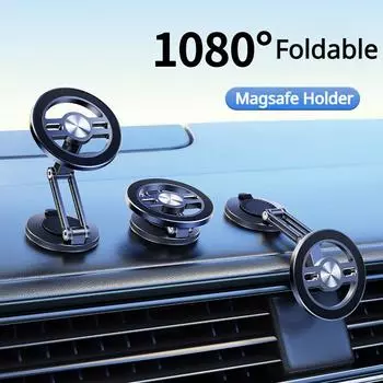Hipacool Car Magsafe Holder Dashboard Pasted Phone Stand Car Accessories Interior 1080° Foldable 360° Rotable Car Holder чёрный