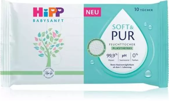 Hipp Soft & Pur Baby Cleansing Wipes TU прозрачный