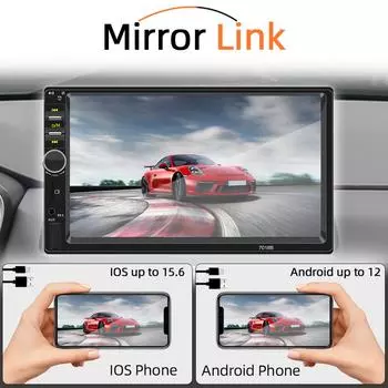 HIPPBQCC 7-дюймовый автомобильный радиоприемник 1Din Stereo Поддержка Mirror LinK Bluetooth HD Экран Музыка USB TF FM Мультимедиа Видеоплеер Универсальный