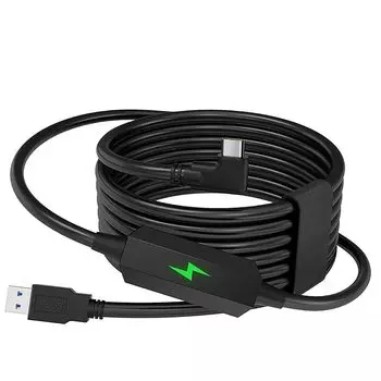 Hirameki 5M соединительный кабель Meta Quest3 Oculus Совместим с аксессуарами Quest1/2 USB-A 3.2 и Type C 5 Гбит/с высокоскоростной кабель для передачи данных Игровой ПК/Steam