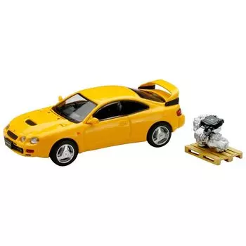 HJ64 1/64 toyota celica GT-FOUR WRC EDITION (СТ205) С дисплеем двигателя модель супер ярко-желтого цвета Готовый продукт