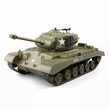HJKLMM Танк радиоуправляемый с дистанционным управлением Американский танк Sherman M4A3 Pershing M26 Средний танк Масштабная имитация Инфракрасный бой 2.4Ghz / 1/30 Модель,