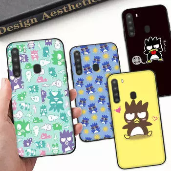 HK5 Badtz Maru Black Sofe Case for iPhone 16 15 Plus 14 13 Pro 8 SE XR XS Max P30 Nova 5T Y5P Y6 Y7 Y8P Y9 Realme C30 C33 C31 VIVO Y36 V27 Huawei Nova 2i капри