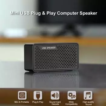HK-5007 Мини-портативный USB-динамик мощностью 3 Вт с двойным рупором и кабелем длиной 1,2 м для ноутбука