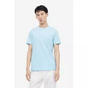 Хлопковая футболка HM Slim Fit Pima Голубая