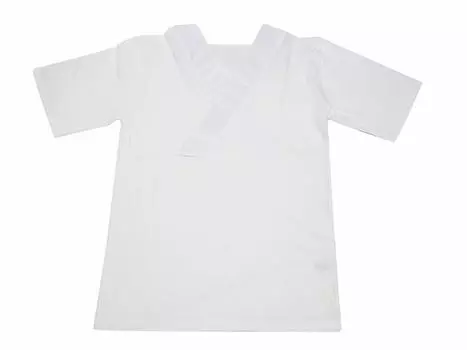 Хлопковое нижнее белье Hanjun Undergarment с коротким рукавом и воротником внутри, размер L [Kimonoya Sarasa] Женская футболка HS-126