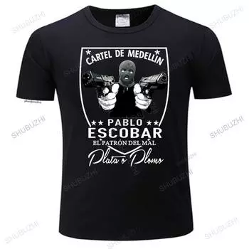 Хлопковые летние повседневные футболки унисекс, брендовая одежда CARTEL DE MEDELLIN PABLO ESCOBAR, повседневные топы унисекс для него, футболка больших размеров