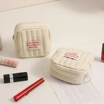 Хлопковый милый квадратный кошелек для монет, гигиенические салфетки, сумки для хранения ювелирных изделий, органайзер, чехол для карт, маленькие косметички