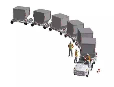HMA Airport Cargo Container ULD Towing Set Resin Kit 1/200
