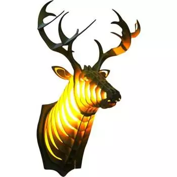 Hma Deer Head Design Natural Wood Mdf Laser Cut Деревенский декор для гостиной Бра для гостиной