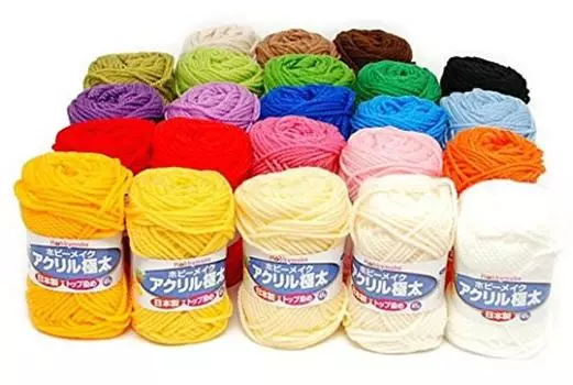 Hobby Make Акрил Экстра 23 по 1 мотку каждого цвета для акрила [Hamanaka] Пряжа, Толстая, цвета, (идеальные скраберы) белый