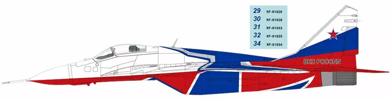 HOBBY MASTER Fulcrum Acrobatic Team Striffy Decal Included Version Completed Product HA6511B 1/72 MiG-29 29~34