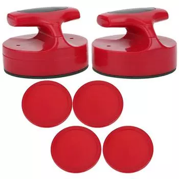 Хоккейный стол 94MM Slider Pusher Set с 4 шайбами Аксессуары Большой размер Красный