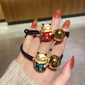 Holder Elastic Rubber Bands Lucky Cat Head Rope Women Hair Rope Korean Style Hair Accessories