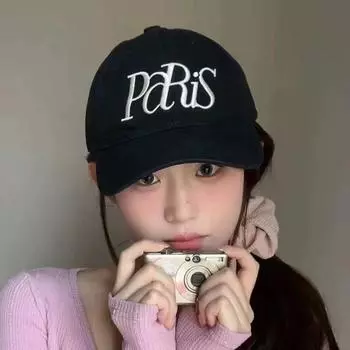 Hole Letter Baseball Hat Embroidered Sun Hat Fashion Embroidery Baseball Cap Spring Summer темно-синий