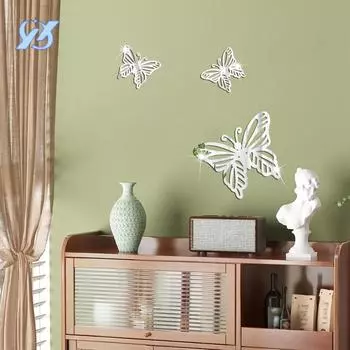 Hollow butterfly mirror sticker wall sticker home decoration 1mm thick acrylic three-dimensional wall sticker