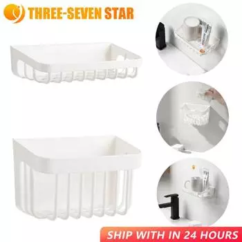 Hollow Out Soap Holder No Punching Storage Rack Convenient Extraction Multifunction Shelf Easy To Clean Wall-mounted Drain Rack