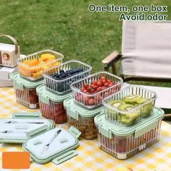 Холодильник Crisper Box с разделительной пластиной, штабелируемые контейнеры для хранения, контейнеры для приготовления пищи в походе, герметичное хранилище для фруктов и овощей L белый