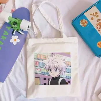 Холщовая сумка Hunter X Hunter Kurapika, японская зимняя новая большая вместительная модная сумка в стиле панк с буквенным принтом, винтажные сумки на плечо